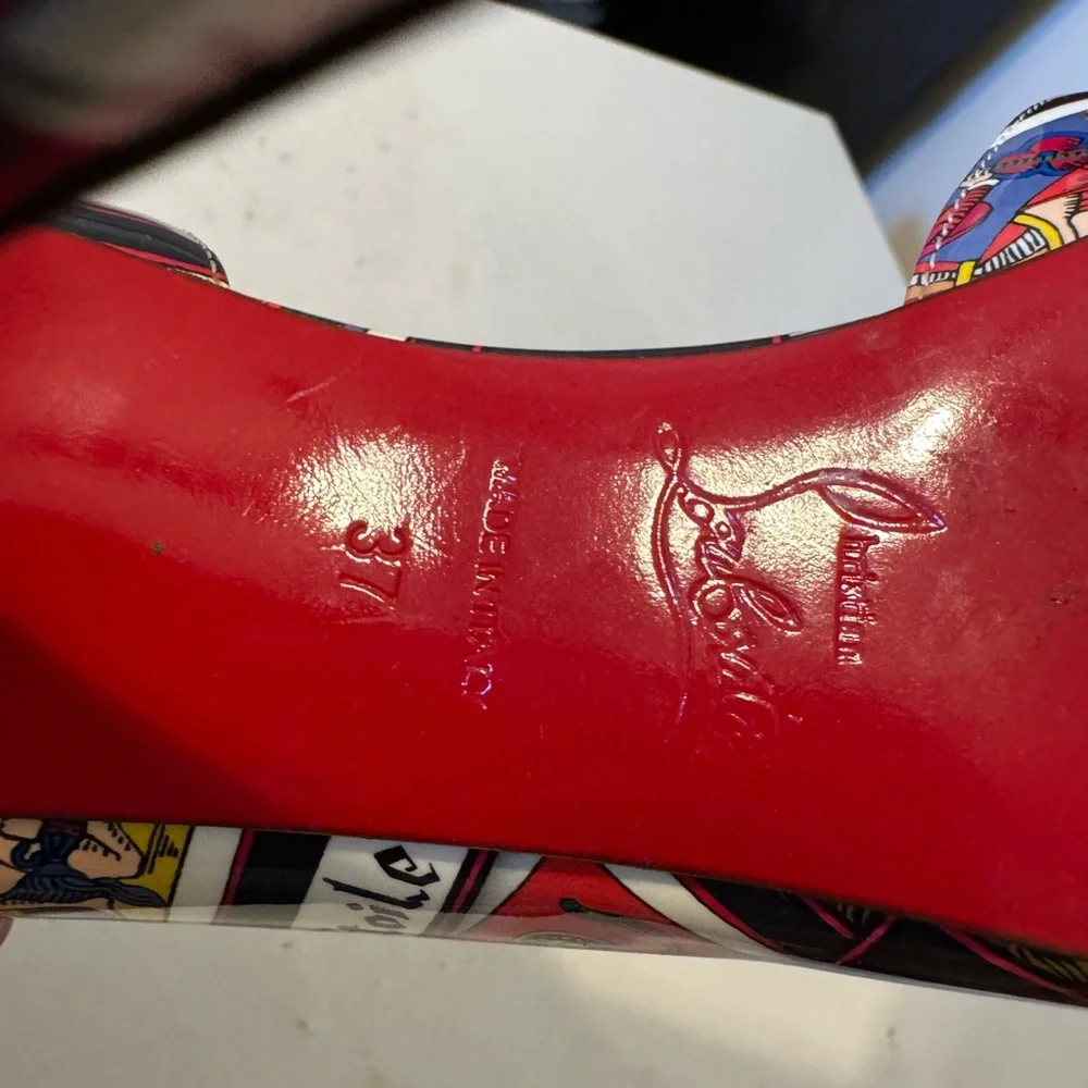 Christian Louboutin Multicolor Tarot Print Heels - Picture 3 of 5